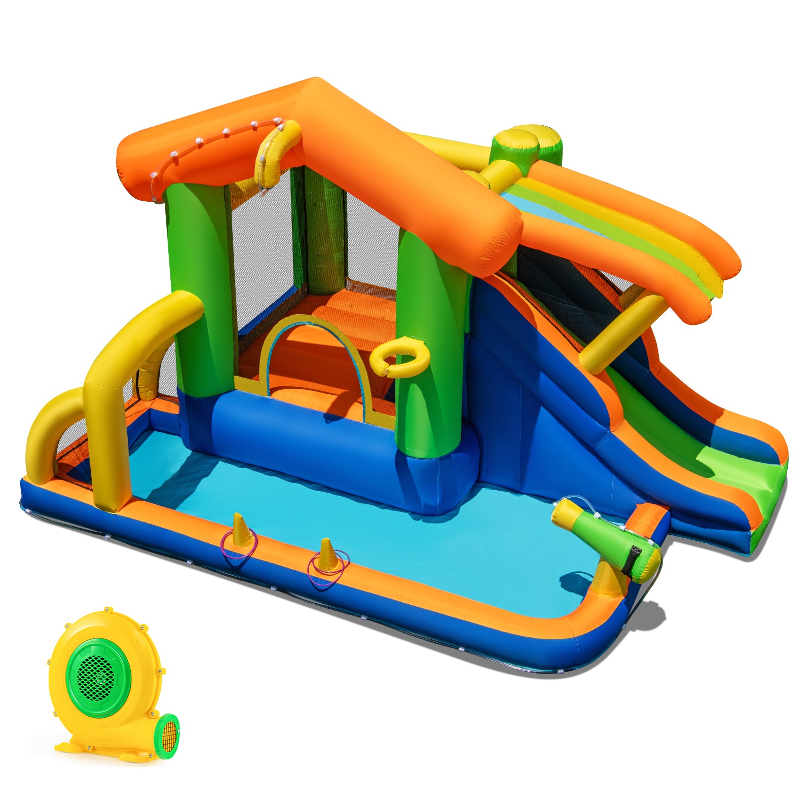 8-in-1 Jumping Castle with Slide and 480W Blower Inflatable Water Slides at Gallery Canada