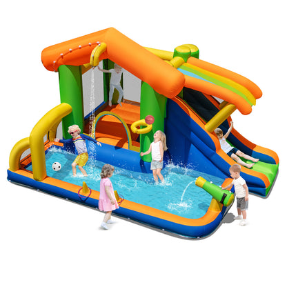 8-in-1 Jumping Castle with Slide and 480W Blower Inflatable Water Slides at Gallery Canada