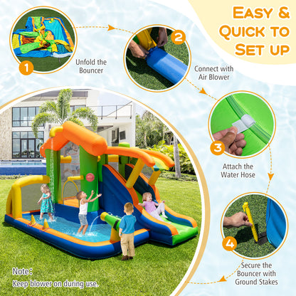 8-in-1 Jumping Castle with Slide and 520W Blower Inflatable Water Slides at Gallery Canada