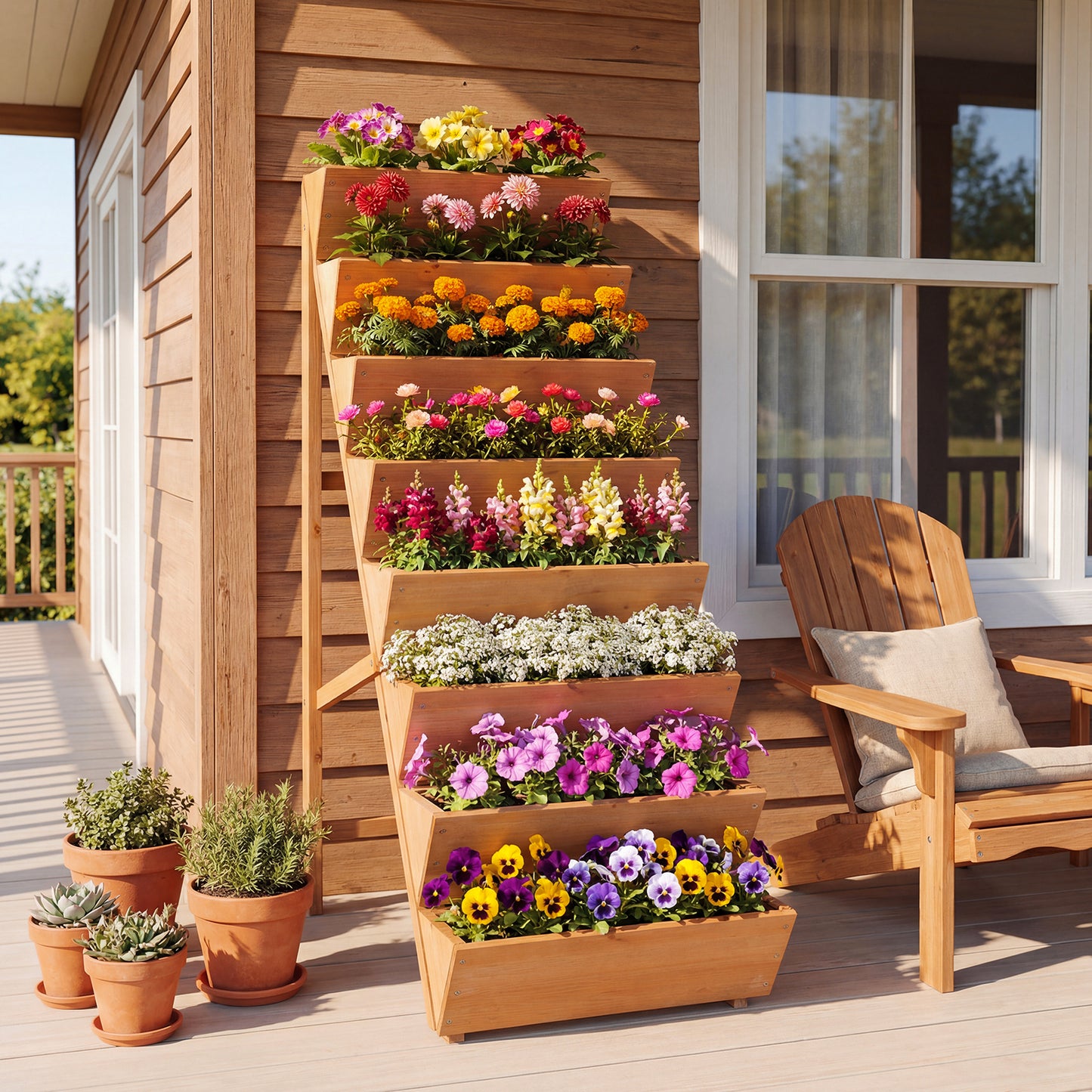 8-Tier Vertical Raised Garden Bed, Elevated Wood Planter Box With Legs, Orange Raised Garden Beds at Gallery Canada