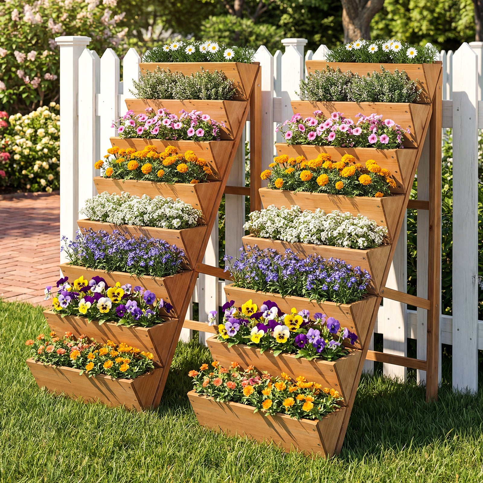 8-Tier Vertical Raised Garden Bed, Elevated Wood Planter Box With Legs, Orange Raised Garden Beds at Gallery Canada