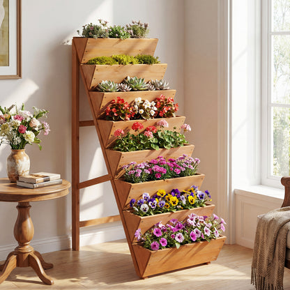 8-Tier Vertical Raised Garden Bed, Elevated Wood Planter Box With Legs, Orange Raised Garden Beds at Gallery Canada