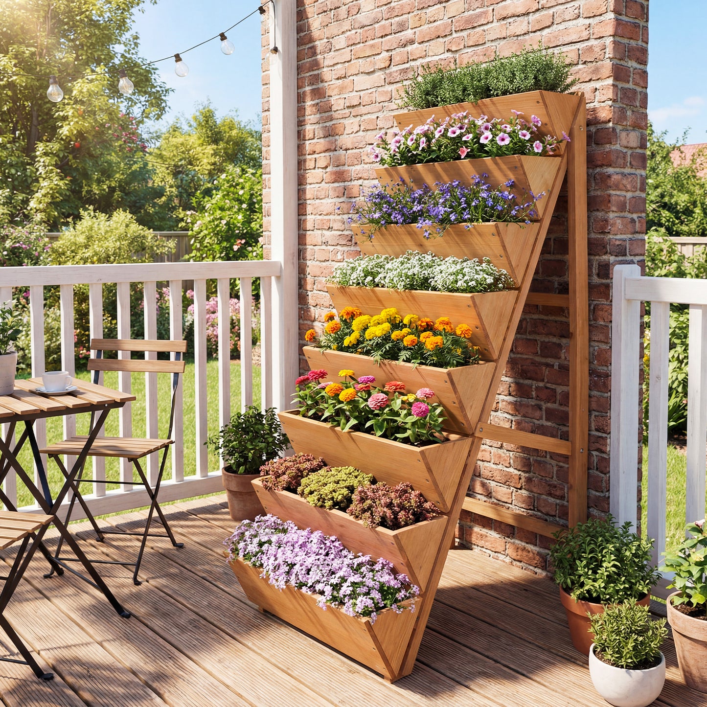 8-Tier Vertical Raised Garden Bed, Elevated Wood Planter Box With Legs, Orange Raised Garden Beds at Gallery Canada