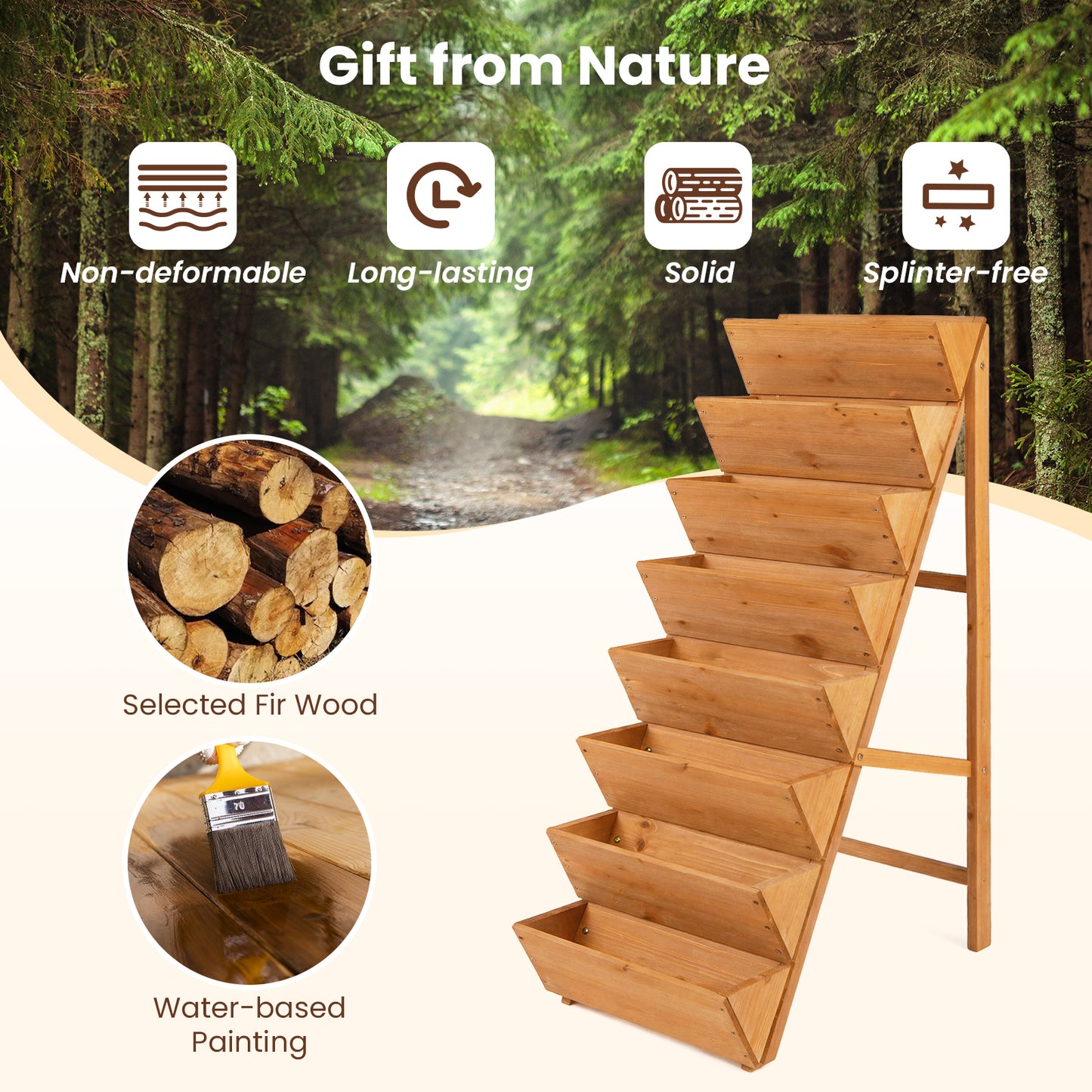8-Tier Vertical Raised Garden Bed, Elevated Wood Planter Box With Legs, Orange Raised Garden Beds at Gallery Canada