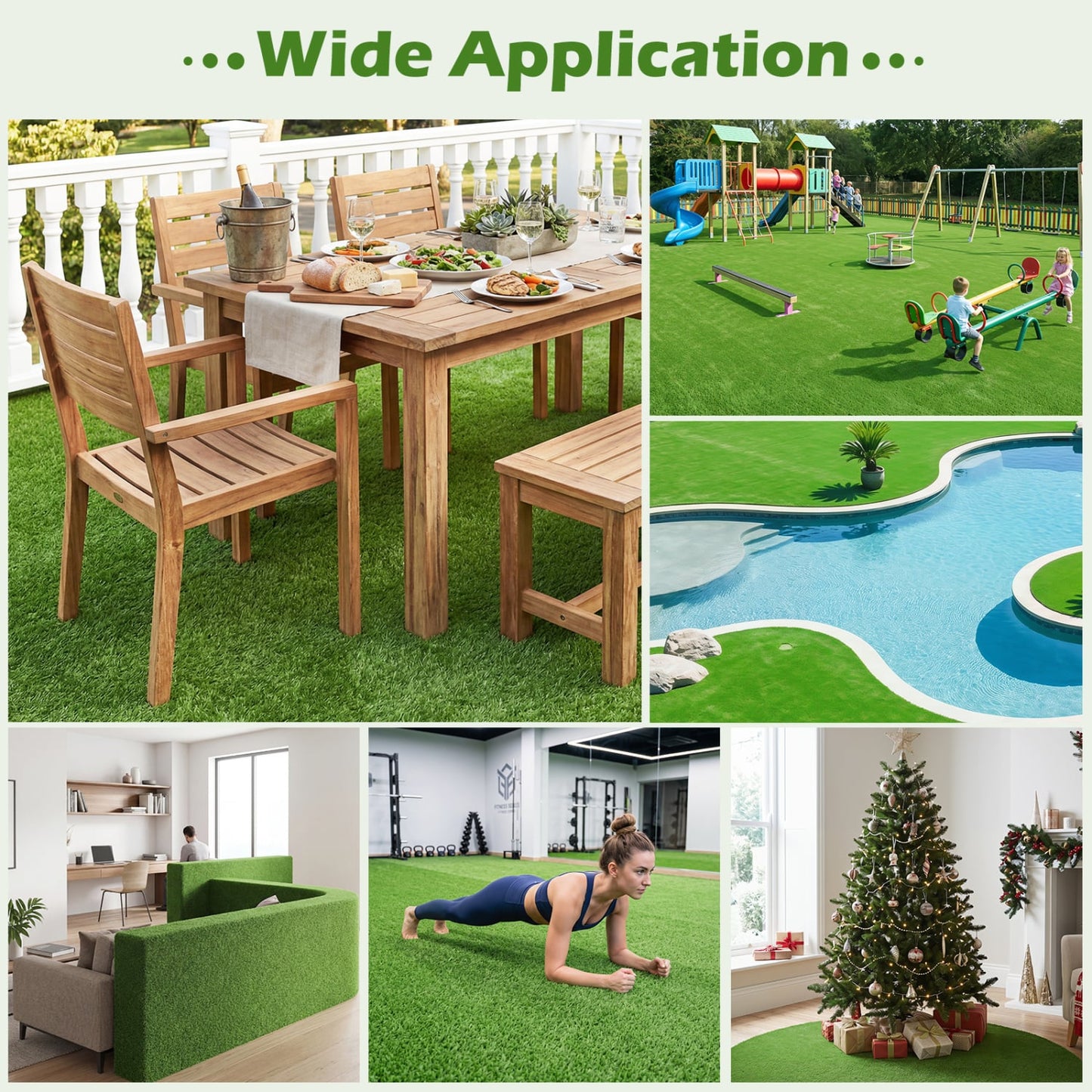 8 x 5 Feet Artificial Turf Rug with Low 0.3 inch Pile Height-S