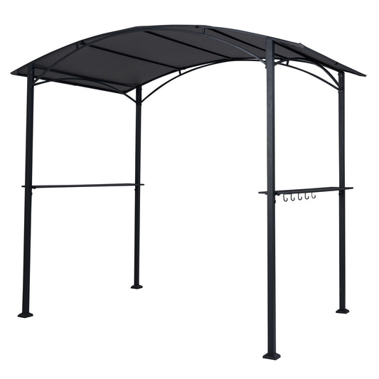 8 x 5 x 7 FT Outdoor BBQ Grill Gazebo, Metal Frame, Gray Gazebos Gray at Gallery Canada