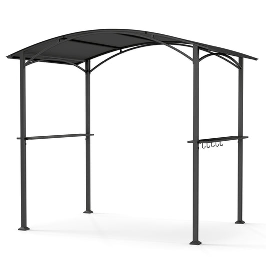 8 x 5 x 7 FT Outdoor BBQ Grill Gazebo, Metal Frame, Gray Gazebos Gray at Gallery Canada