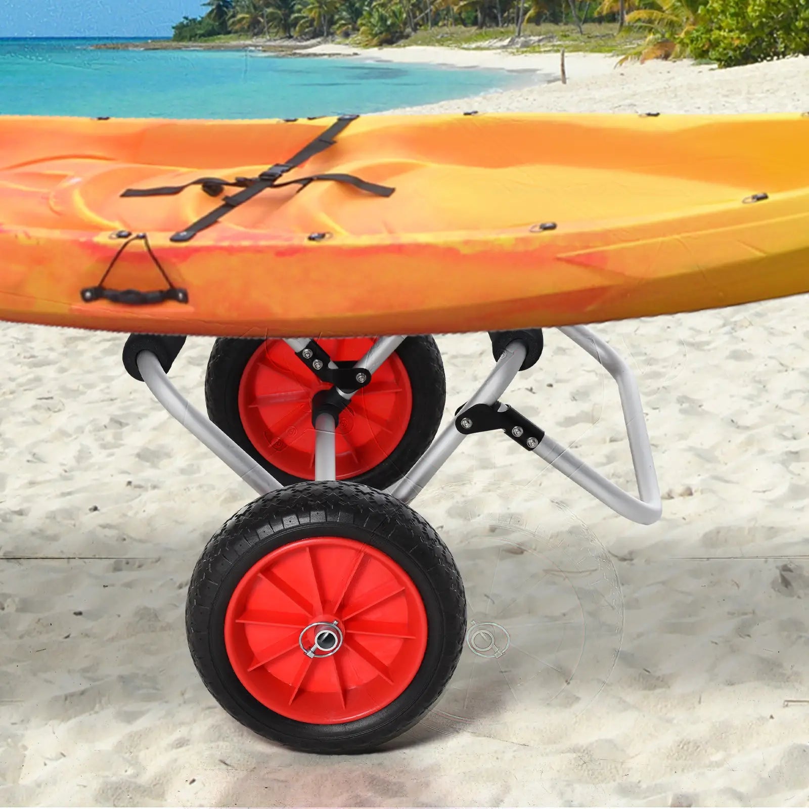 198LBS Kayak Cart, Foldable Canoe Dolly, Aluminum Frame, Silver Kayak Carts at Gallery Canada