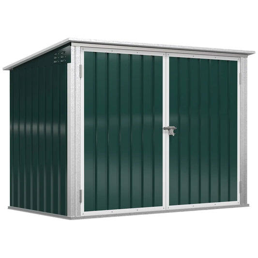 6x3 FT Outdoor Storage Shed, Double Door Trash Can Organizer, Green Sheds Green at Gallery Canada