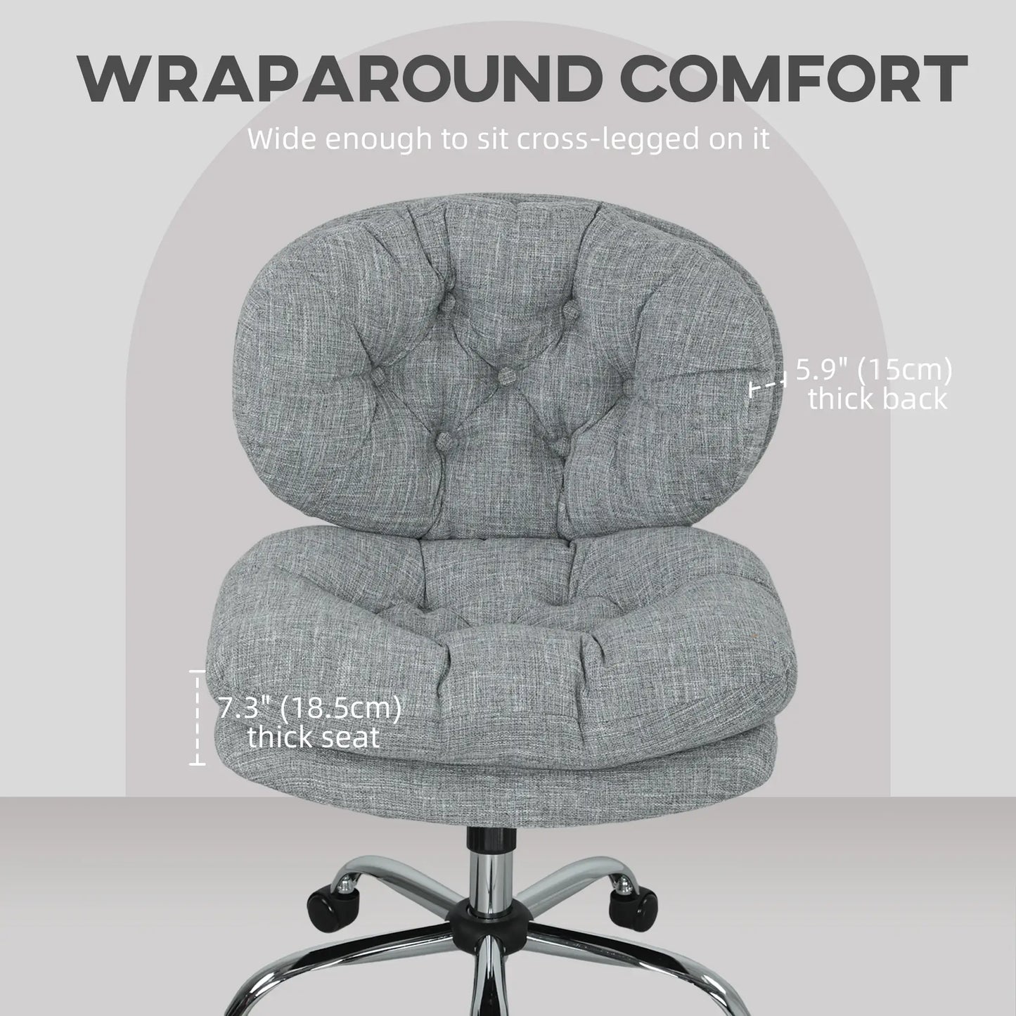 Armless Office Chair, Wide Padded Seat, Adjustable Height, Tilt Function, Grey Task Chairs at Gallery Canada