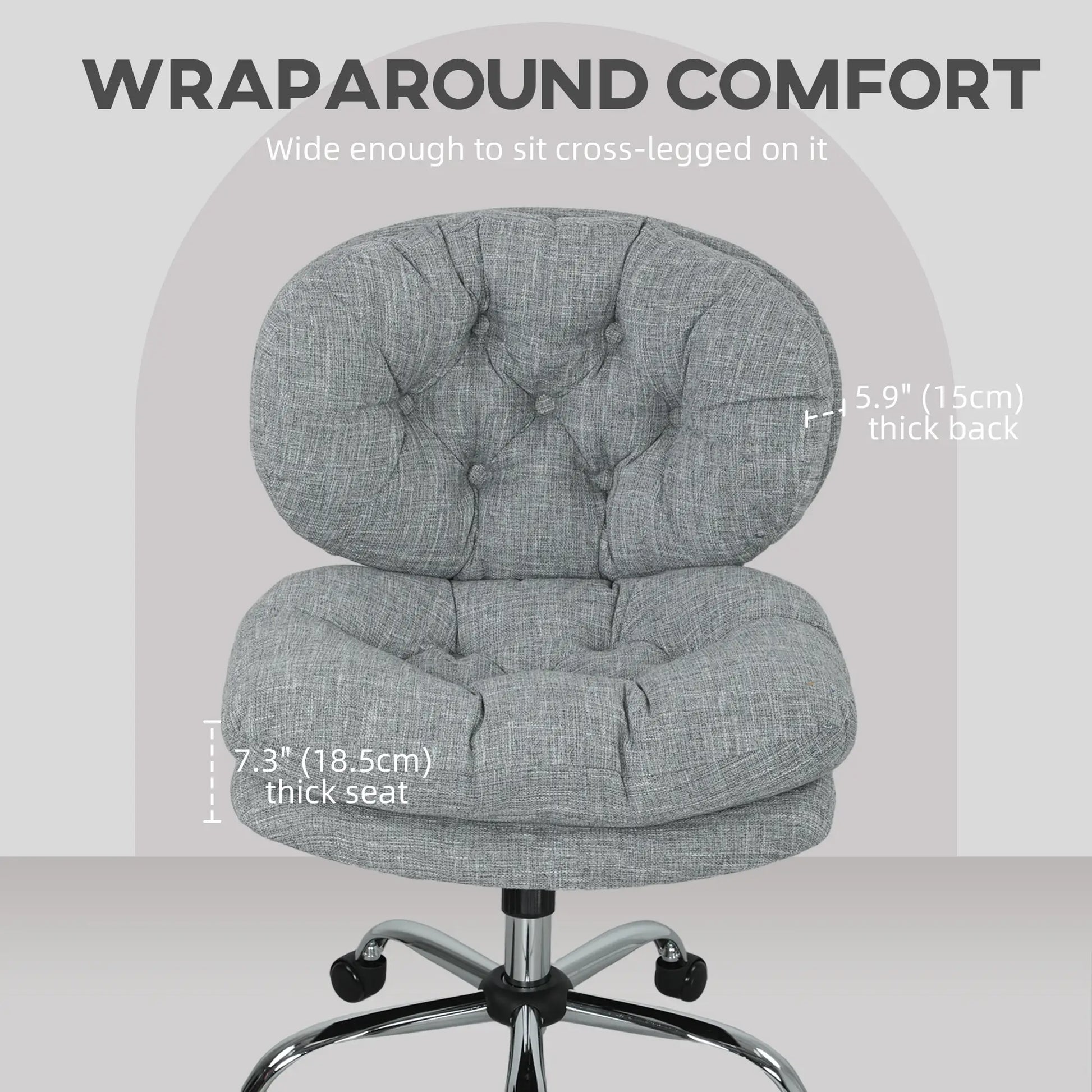 Armless Office Chair, Wide Padded Seat, Adjustable Height, Tilt Function, Grey Task Chairs at Gallery Canada