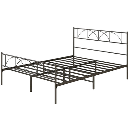 Queen Metal Platform Bed Frame, Steel Slat Support, Underbed Storage Bed Frames Black at Gallery Canada
