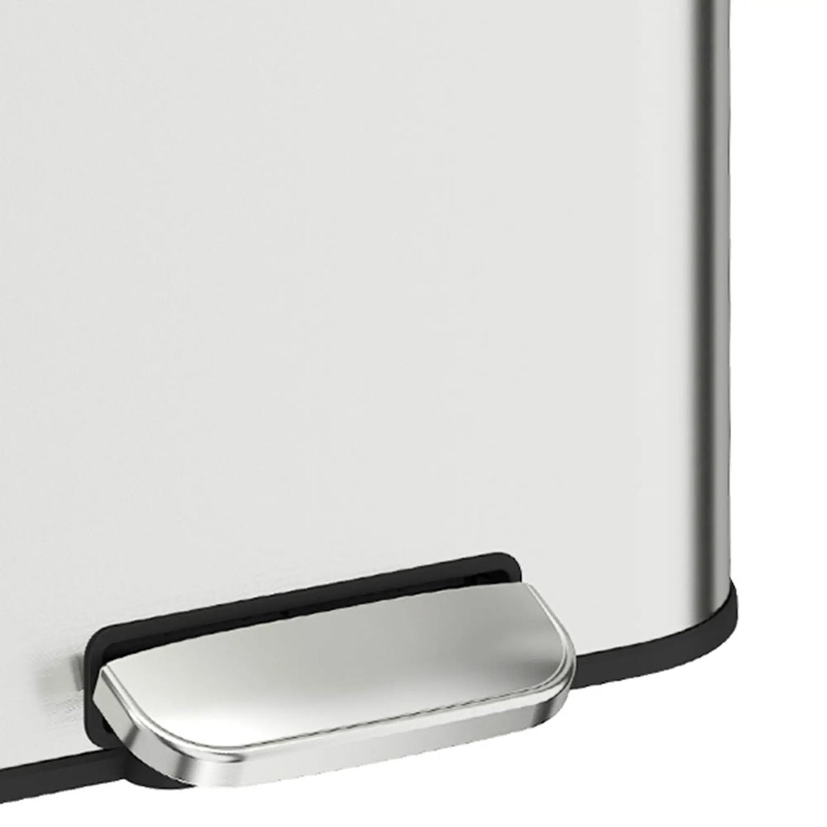 13.2 Gallon Slim Stainless Steel Trash Can, Silver, Silver