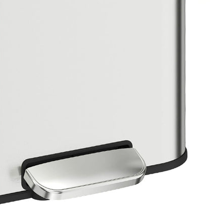 13.2 Gallon Slim Stainless Steel Trash Can, Silver, Silver