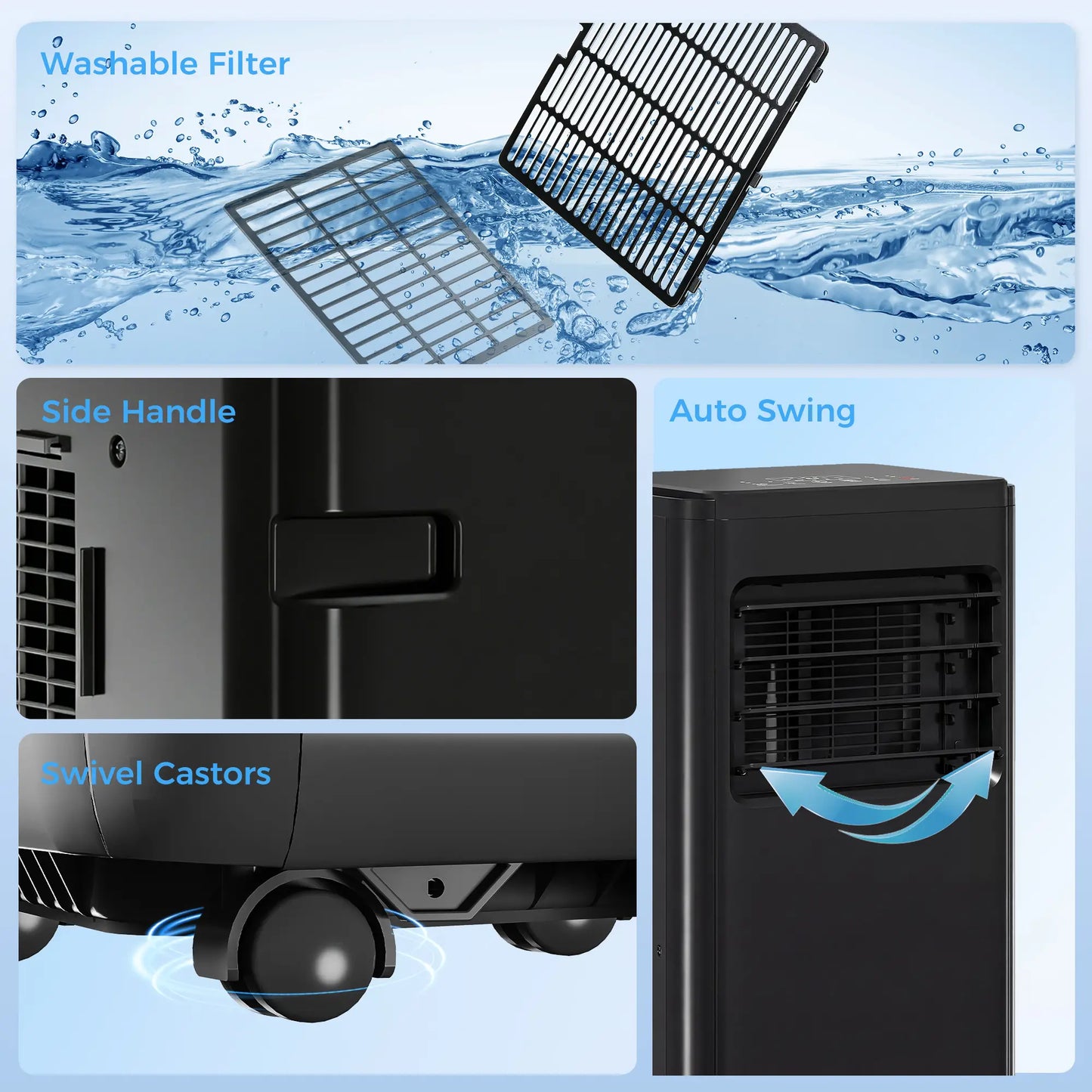 10000 BTU Portable Air Conditioner, 4-in-1, WiFi Voice Remote, Black Air Conditioner at Gallery Canada