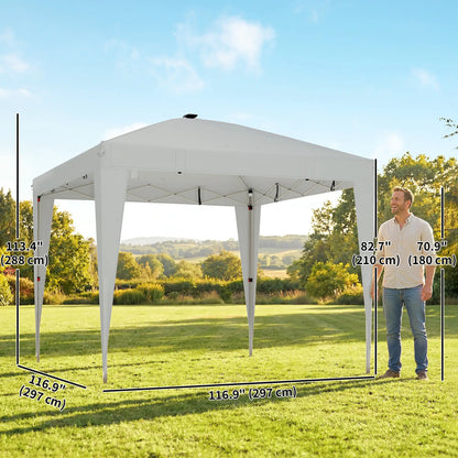 10 x 10 ft Pop Up Canopy Tent, Remote Control, UPF 50+, Light Grey Pop Up Canopies at Gallery Canada