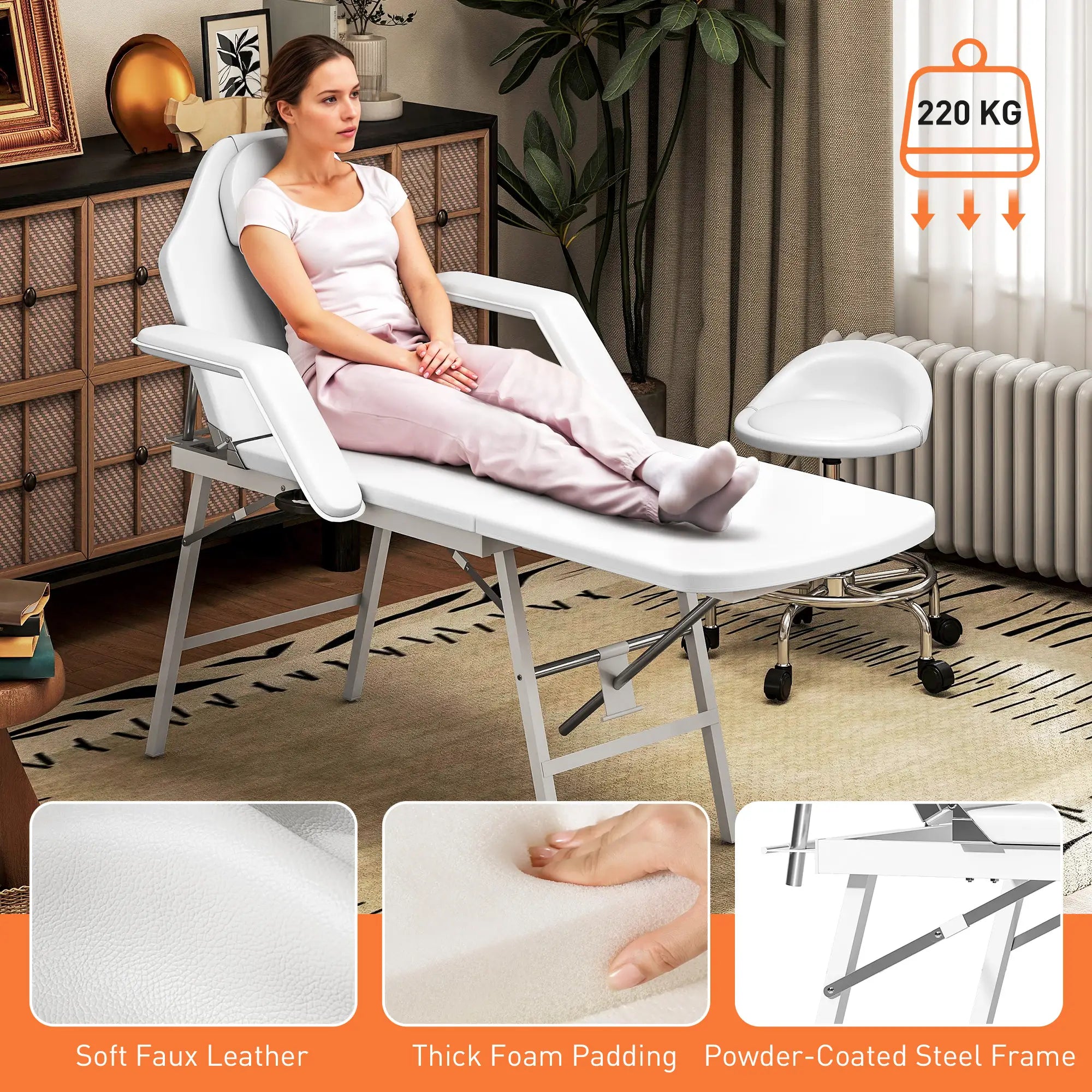 Portable Foldable Massage Table, White Portable Massage Tables at Gallery Canada