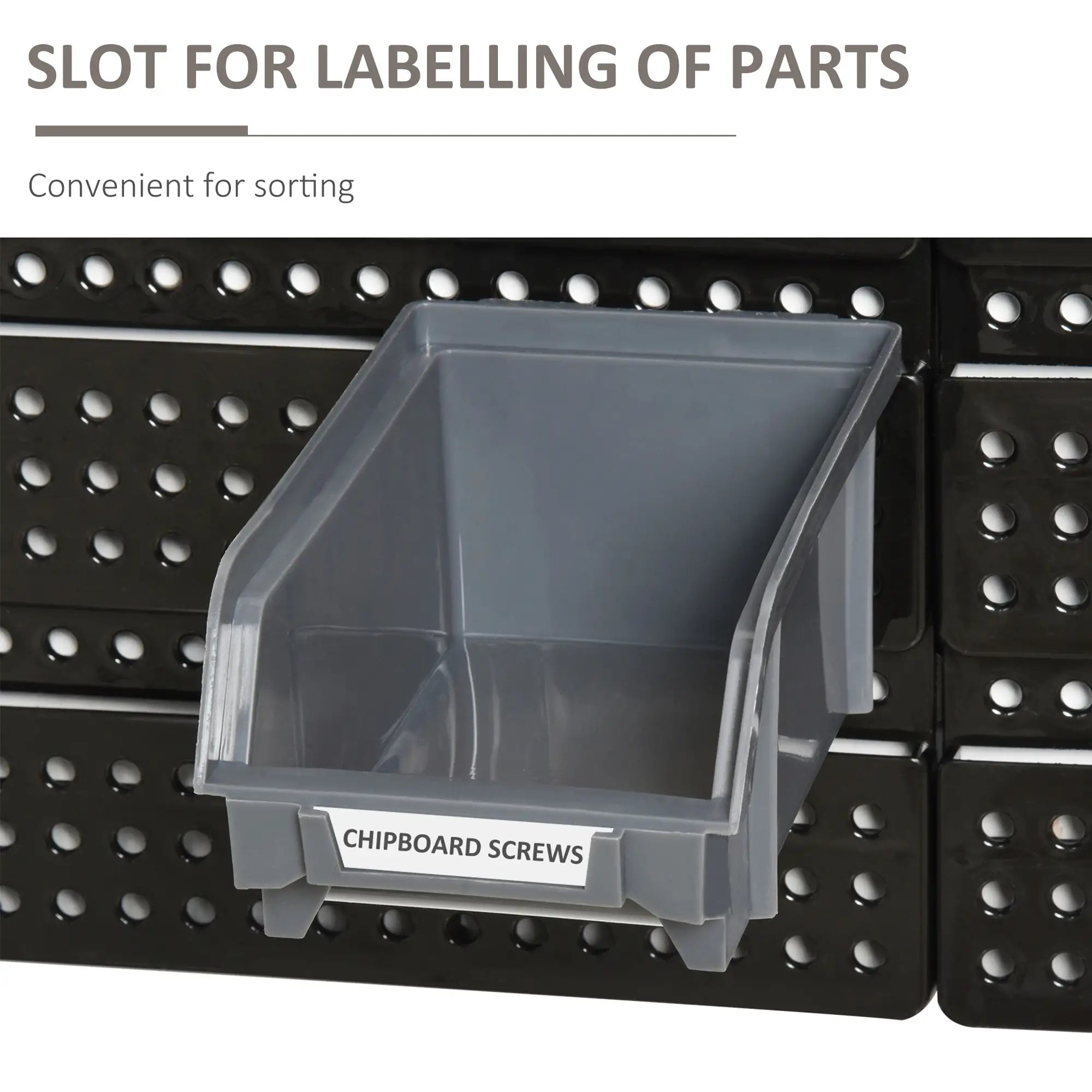 Wall Mounted Storage Bin Rack, 30 Bins, Pegboard, Garage Workshop, Red Tool Organizers at Gallery Canada