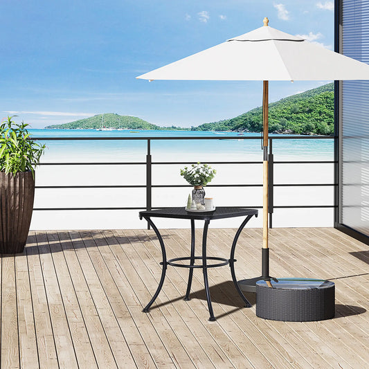 18"x18"x20" Square Metal Bistro Table, Outdoor Patio Coffee Desk, Black Outdoor Dining Sets Black at Gallery Canada