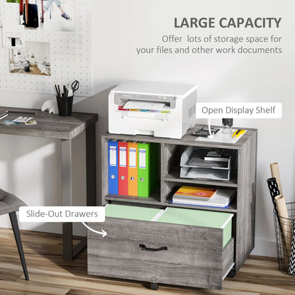 Lateral Filing Cabinet, Open Shelf, Mobile with Wheels, Letter Legal Size, Grey Office Cabinets & Cupboards at Gallery Canada