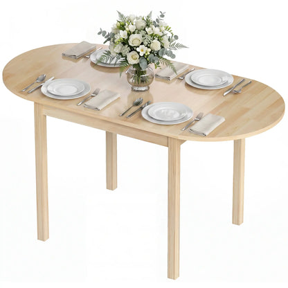 Solid Wood Drop Leaf Kitchen Table, Folding Dining Table, Natural Bar Tables & Dining Tables at Gallery Canada