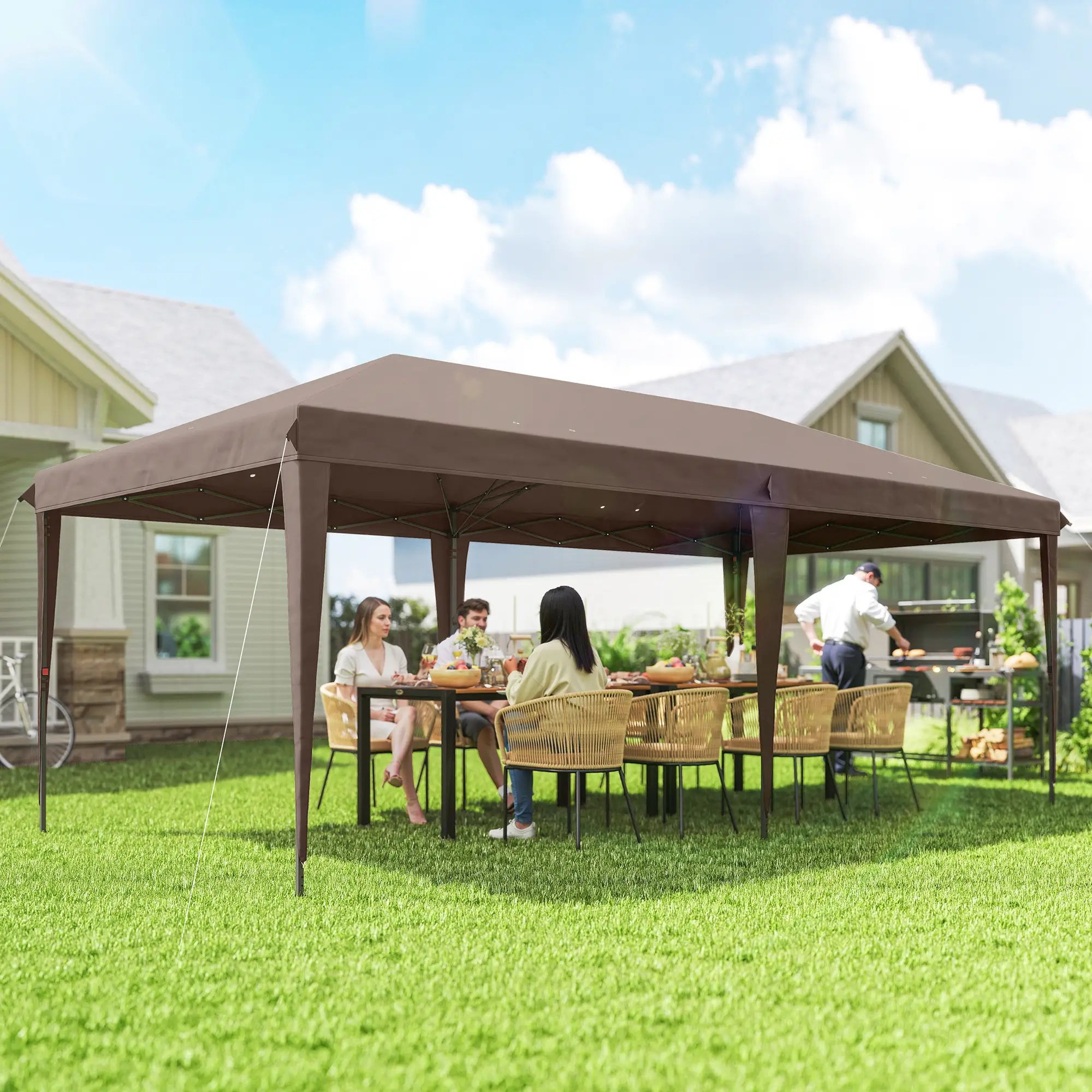 10' x 20' Pop Up Canopy Tent, Instant Shelter With Carrying Bag, Coffee Pop Up Canopies at Gallery Canada