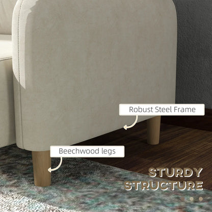 58" 2 Seat Sofa, Modern Love Seat, Upholstered Couch, Solid Wood Frame, Beige 2-Seater Sofas at Gallery Canada