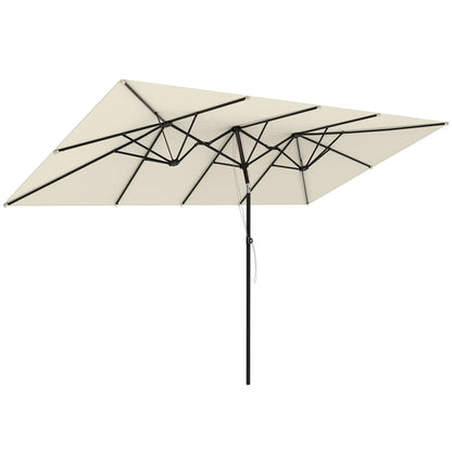 Double-Sided Patio Umbrella With Tilt, Adjustable Height, Vents, 12 Ribs, White Double-sided Umbrellas at Gallery Canada