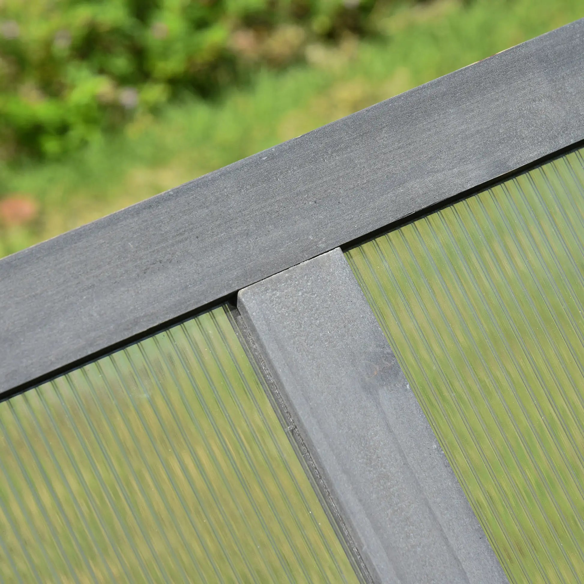 39" x 26" x 16" Wooden Cold Frame, Tilted Top Cover, Polycarbonate Planter Box, Grey Greenhouses at Gallery Canada