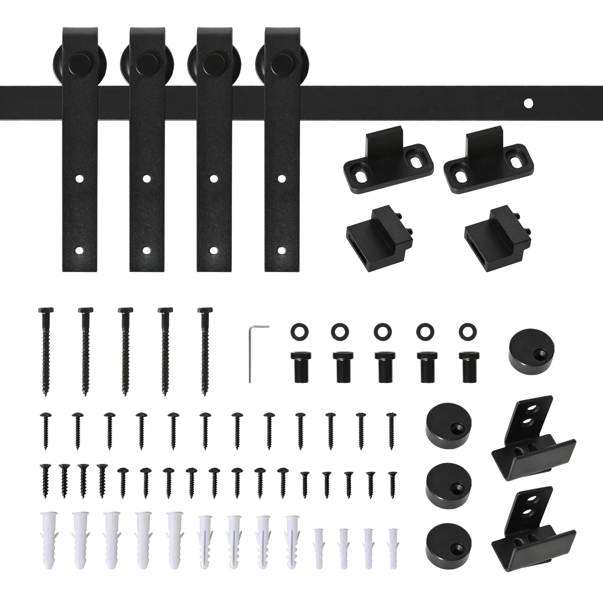 Mini Sliding Barn Door Hardware Kit, Double Doors, 17.7" Wide, Black Door Hardware at Gallery Canada