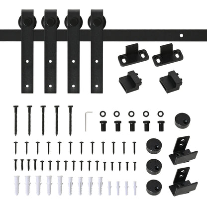 Mini Sliding Barn Door Hardware Kit, Double Doors, 17.7" Wide, Black Door Hardware at Gallery Canada