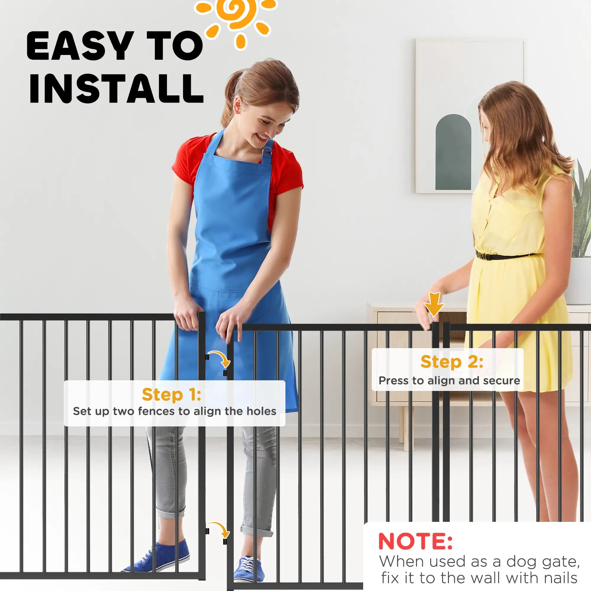 8 Panels Dog Playpen, Foldable Portable, Small Medium Dogs, 30