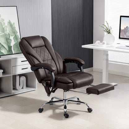 Massage Office Chair, Reclining Computer Chair, Adjustable Height, Footrest, Dark Brown Massage Chairs at Gallery Canada