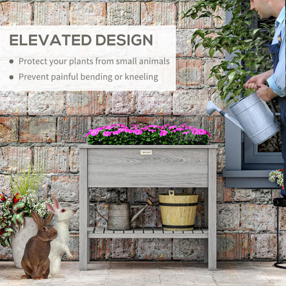 Elevated Planter Box with Storage, 36" x 16" x 32", Grey Raised Garden Beds at Gallery Canada