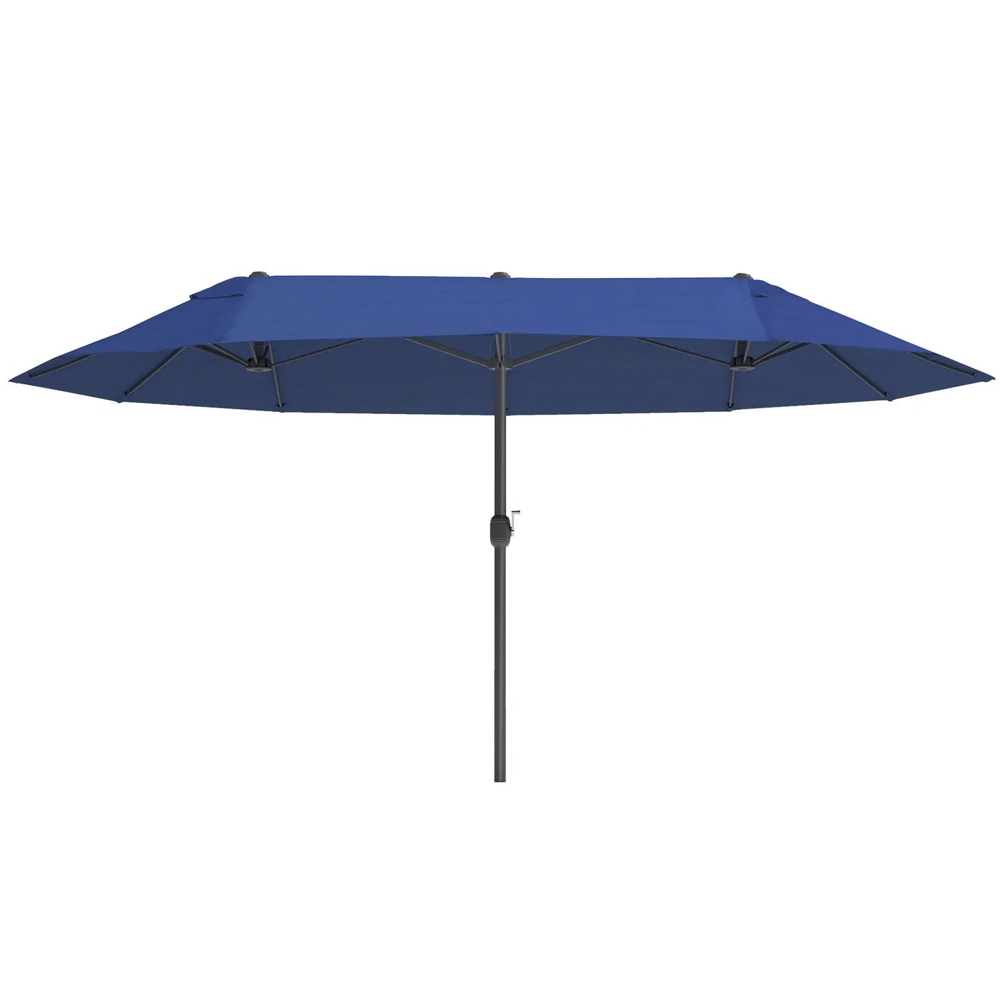 15ft Double-Sided Patio Umbrella, Twin Canopy, Crank, Blue Sun Umbrellas Blue at Gallery Canada