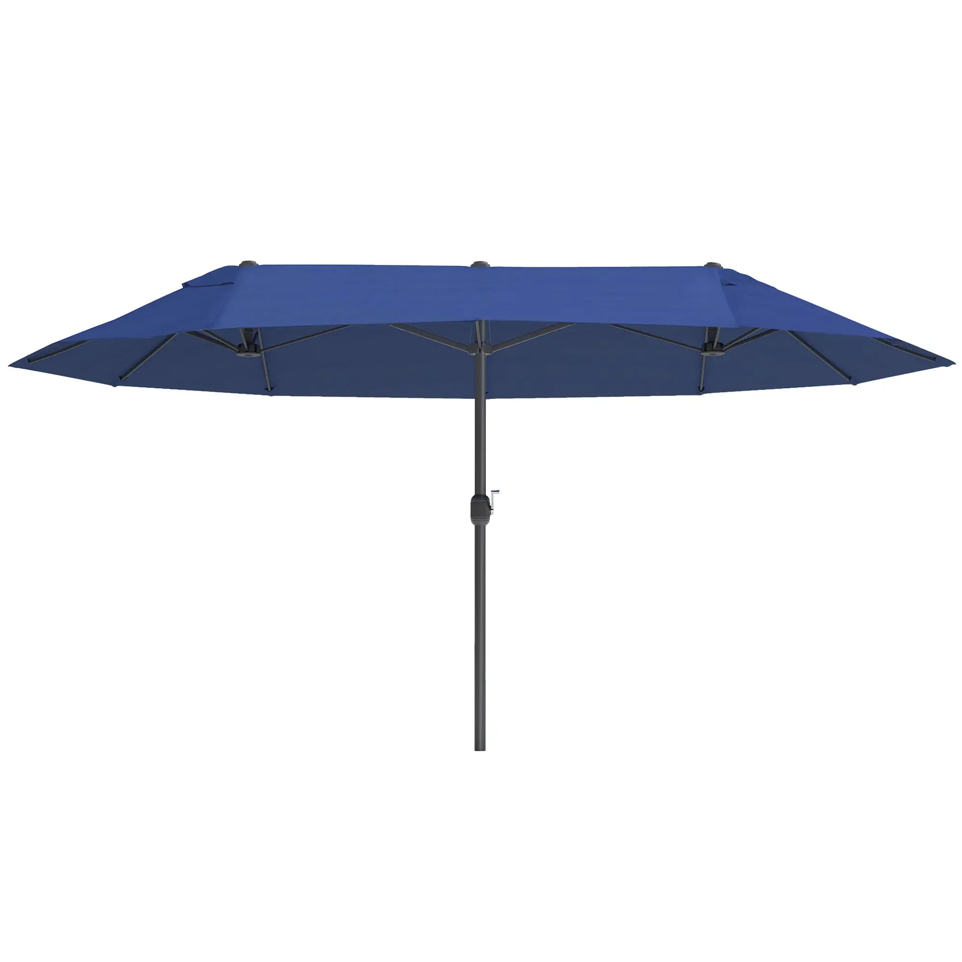 15ft Double-Sided Patio Umbrella, Twin Canopy, Crank, Blue Sun Umbrellas Blue at Gallery Canada