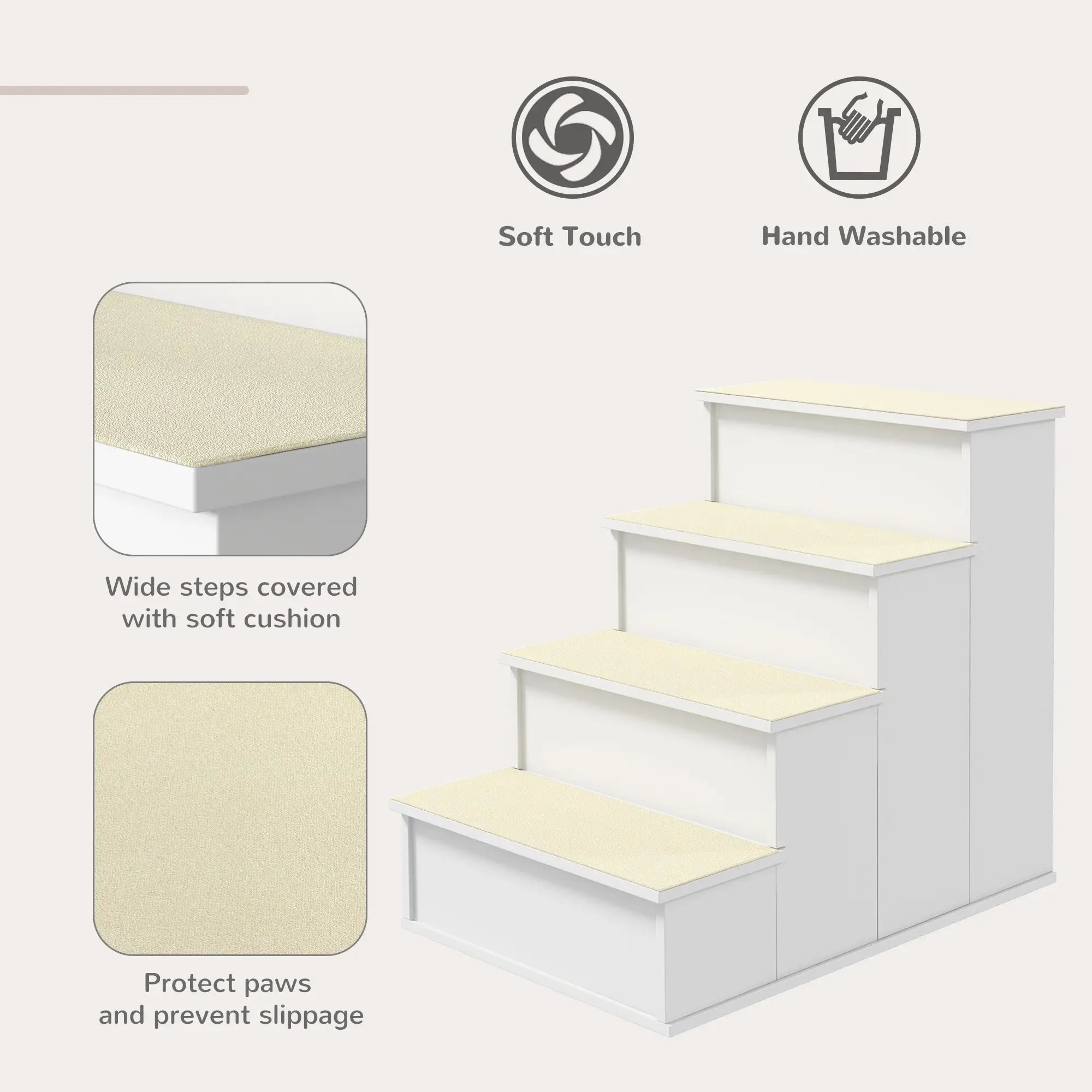 Pet Stairs for Bed, Cat Ladder for Couch, Non-Slip Carpet, 15.7