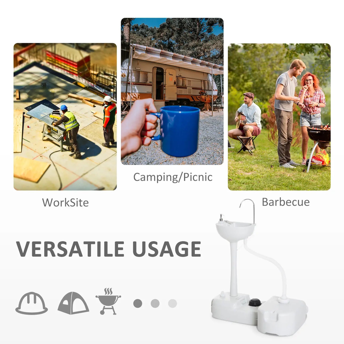 Portable Camping Sink, 17L Water Tank, 24L Recovery Tank Camping Sinks at Gallery Canada
