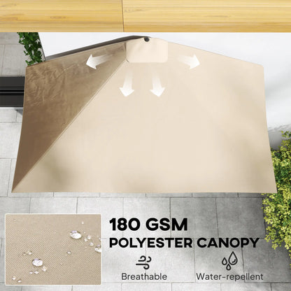 8ft Half Round Outdoor Patio Umbrella, Sun Shade, 5 Ribs