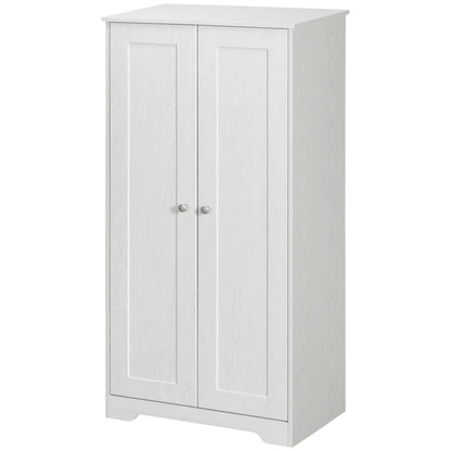 Kitchen Storage Cabinet, 2 Door Pantry with Adjustable Shelves, Distressed White, White Storage Cabinets Distressed White at Gallery Canada