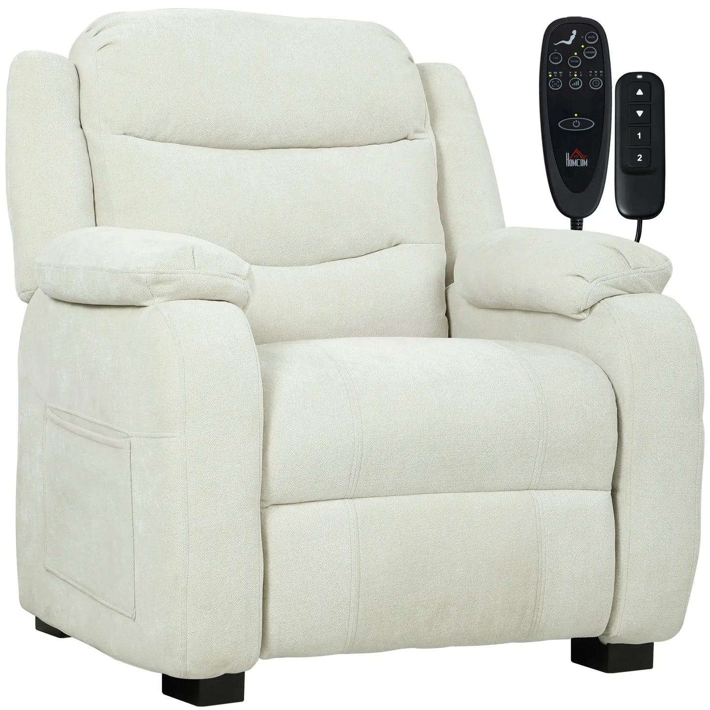 Massage Recliner Chair, Power Recliner, Remote, Pockets, 2 Memory Positions, Beige Single Sofas Beige at Gallery Canada