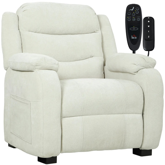 Massage Recliner Chair, Power Recliner, Remote, Pockets, 2 Memory Positions, Beige Single Sofas Beige at Gallery Canada