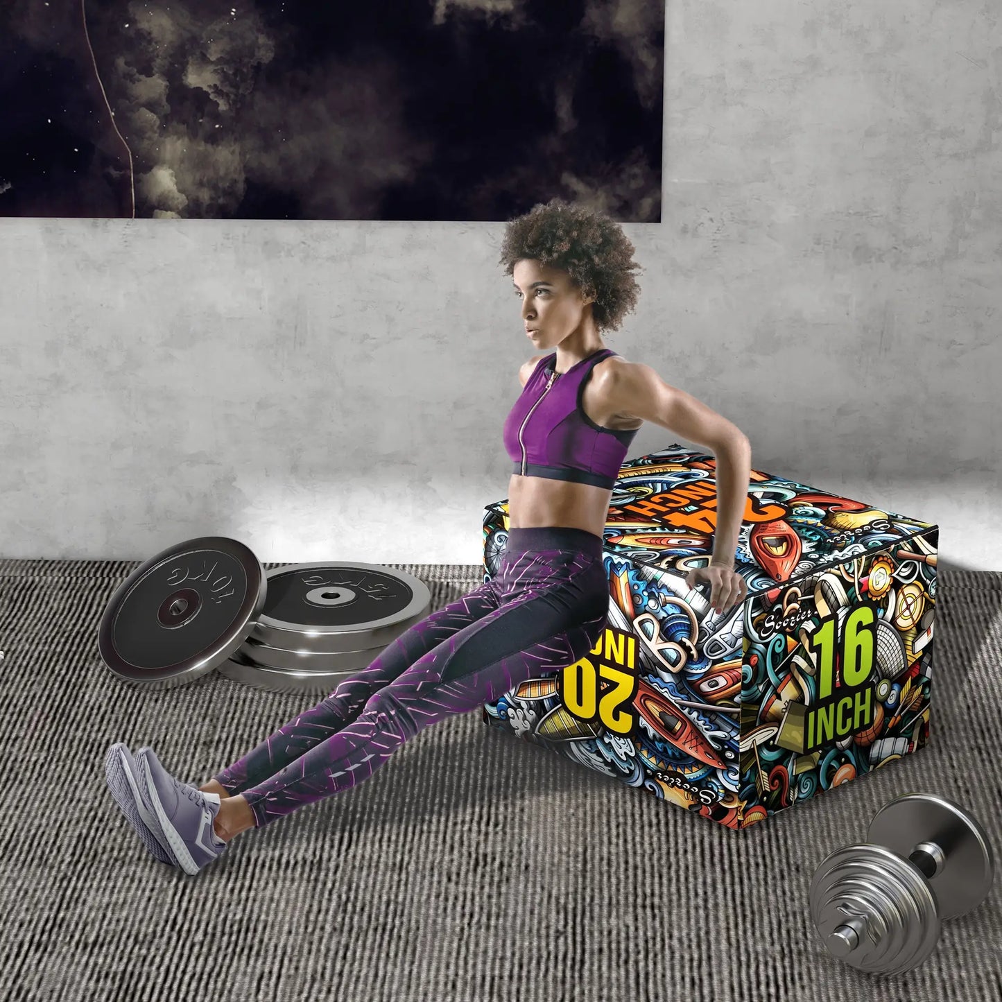 Soft Plyo Box, 3-in-1, Non-Slip Jump Box, 24" x 20" x 16" More-Strength Training Equipment at Gallery Canada