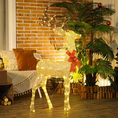 LED Lighted Reindeer Yard Decoration, Indoor Outdoor Lawn, Gold Christmas Deer Lights at Gallery Canada