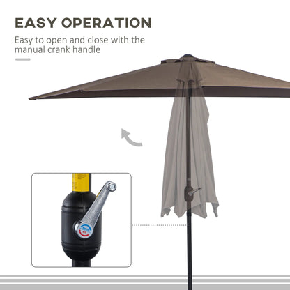 9ft Half Round Umbrella, Outdoor Patio, Coffee Sun Umbrellas at Gallery Canada