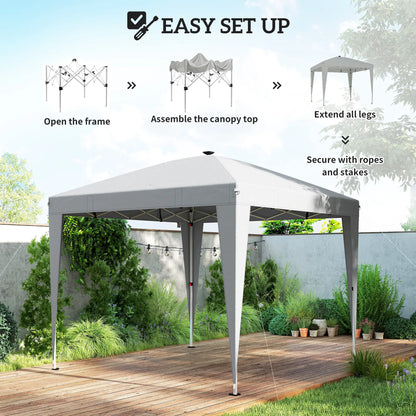 10 x 10 ft Pop Up Canopy Tent, Remote Control, UPF 50+, Light Grey Pop Up Canopies at Gallery Canada