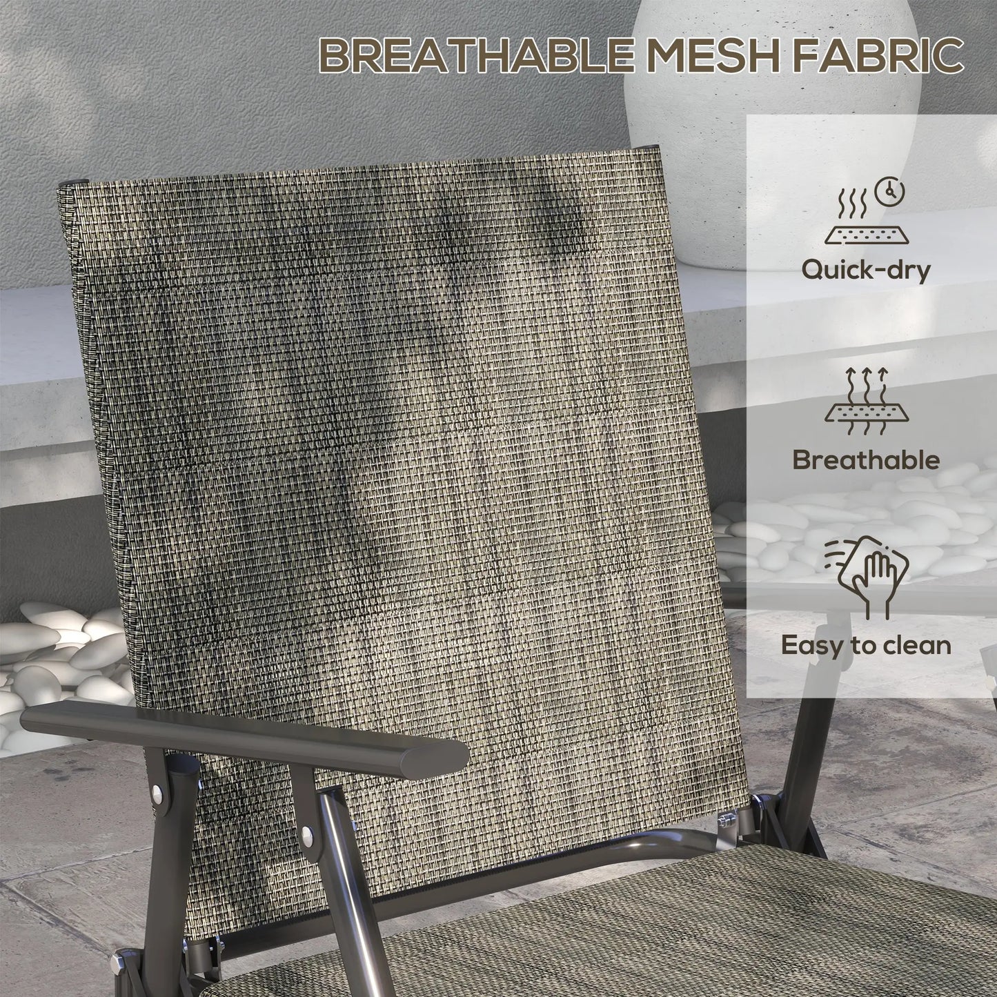 Outdoor 4-Piece Patio Set, 2 Foldable Armchairs, Loveseat, Glass Table, Brown Patio Furniture Sets at Gallery Canada