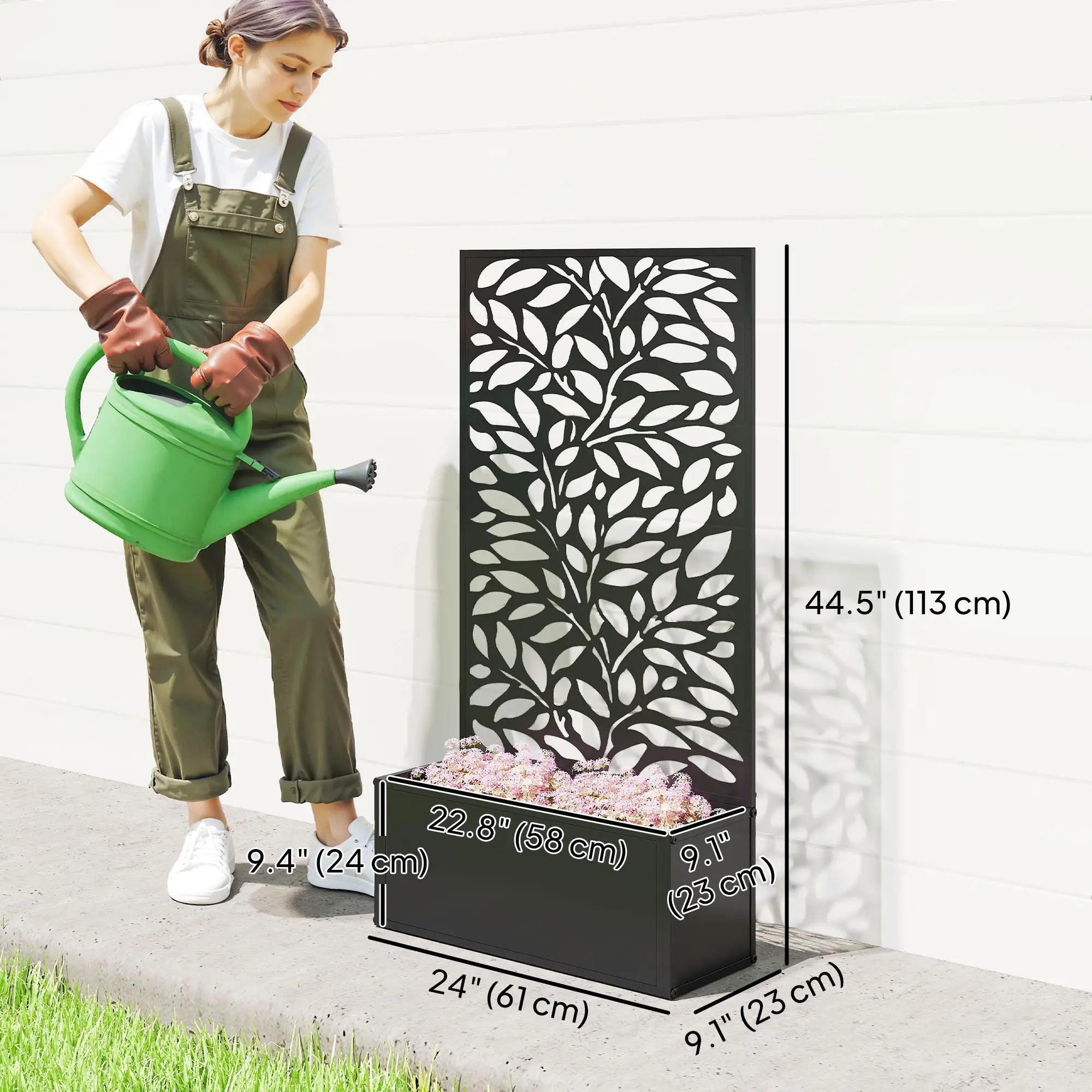 Metal Raised Garden Bed With Privacy Panel, Outdoor Planter Box Raised Garden Beds at Gallery Canada