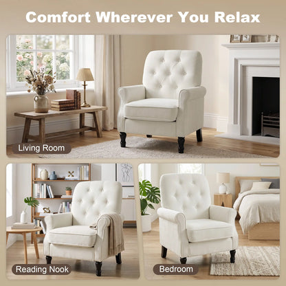 Accent Chair, Mid-Century Modern Armchair, Cream White Single Sofas at Gallery Canada