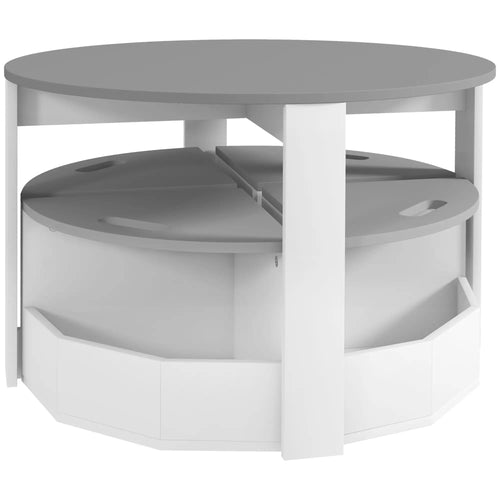 5 Piece Kids Table and Chair Set, with Storage, Grey